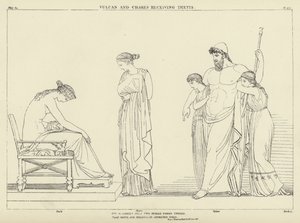 テティスを受け取ったバルカンとシャレー 作： John Flaxman